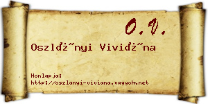 Oszlányi Viviána névjegykártya